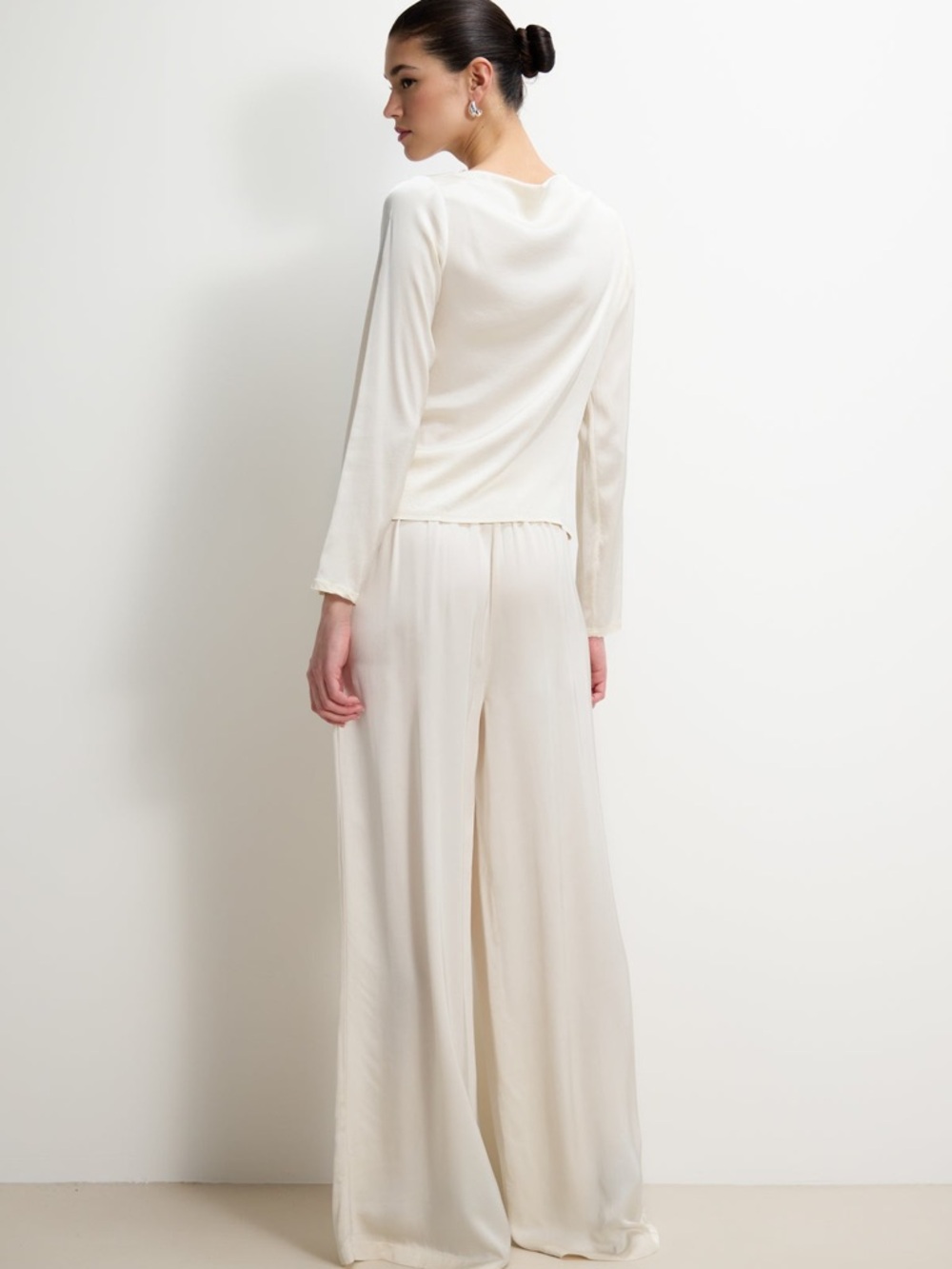 Jaki London Claudia Cream pin stripe Wide-Leg viscose Italy - Picture 2 of 10